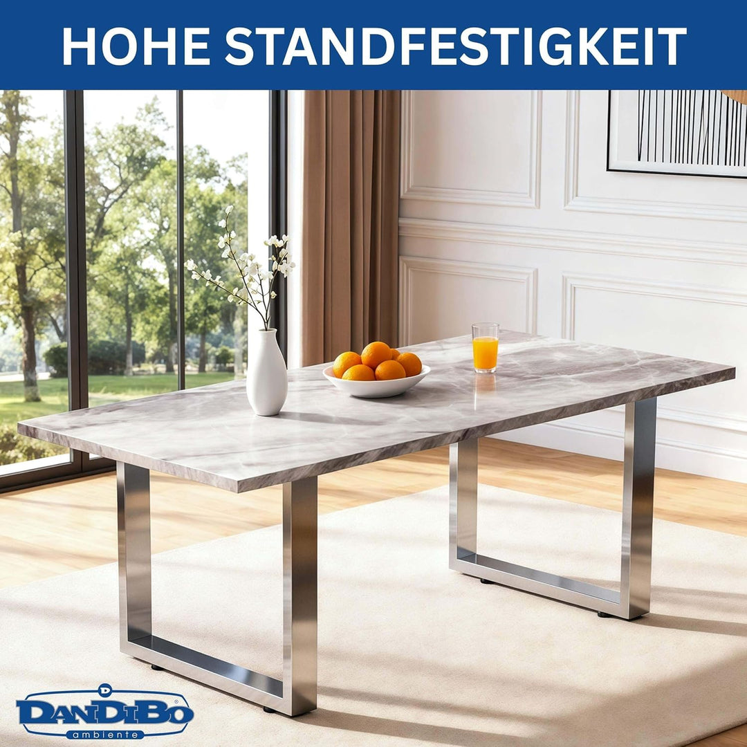 DanDiBo 2X Tischbeine Edelstahl 72 x 70 cm Tischgestell Höhenverstellbar 96672 Tischfüsse Möbelfüsse