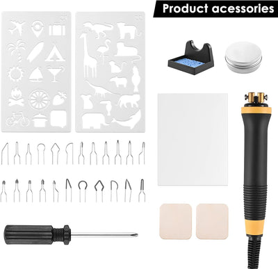 Trsaow Brandmalerei-Set aus Holz, Brandmalerei, LCD, 60 W (Temperatur einstellbar von 0 – 700 °C), S