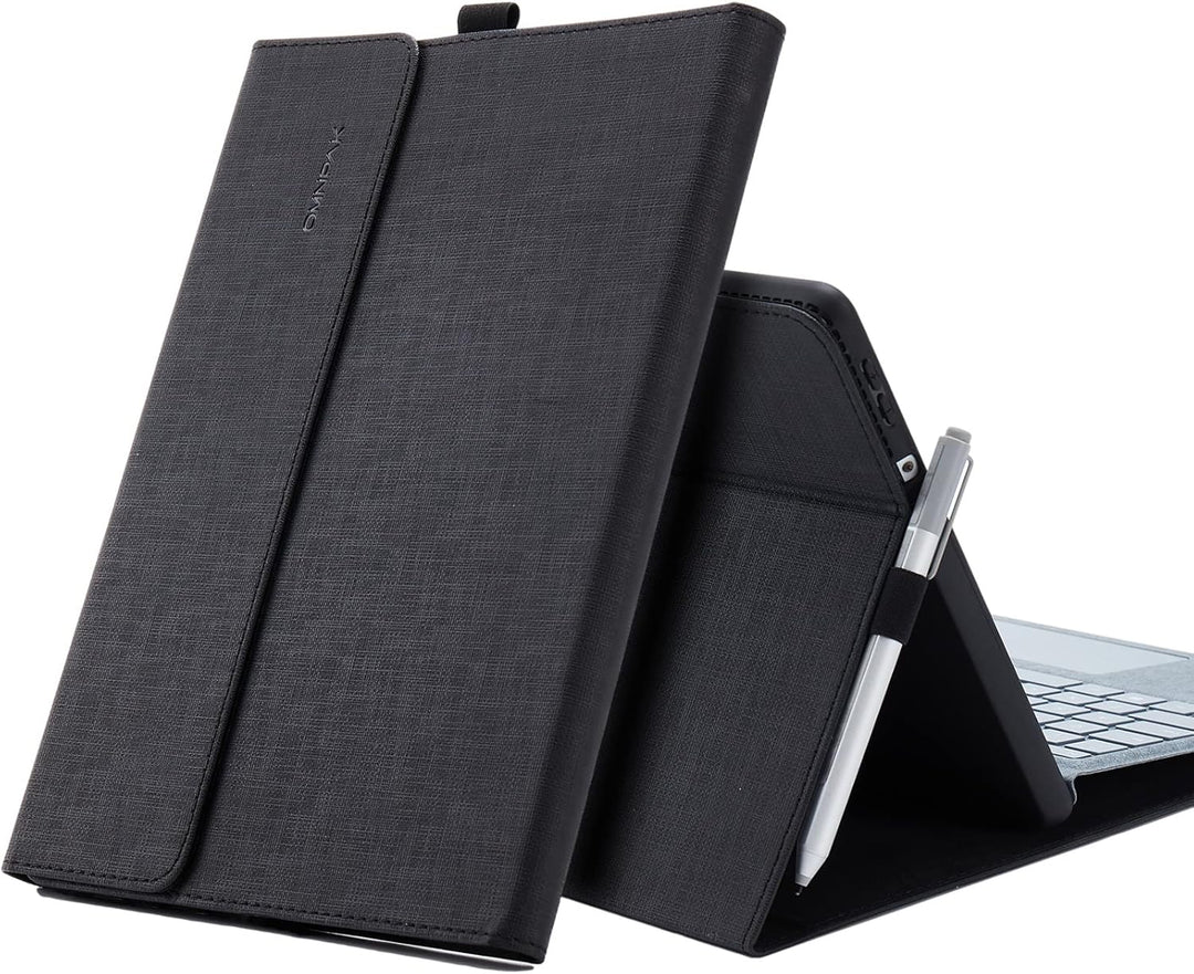 Omnpak Hülle für Surface Pro 8 Tablet, Business-Hülle mit Stifthalter, Einstellbarer Multi-Betrachtu