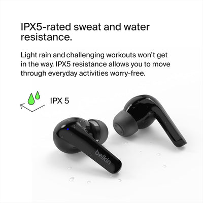 Belkin SoundForm™ Motion True Wireless In-Ear-Kopfhörer, Noise Cancelling, kabelloses Ladecase, 2 Mi