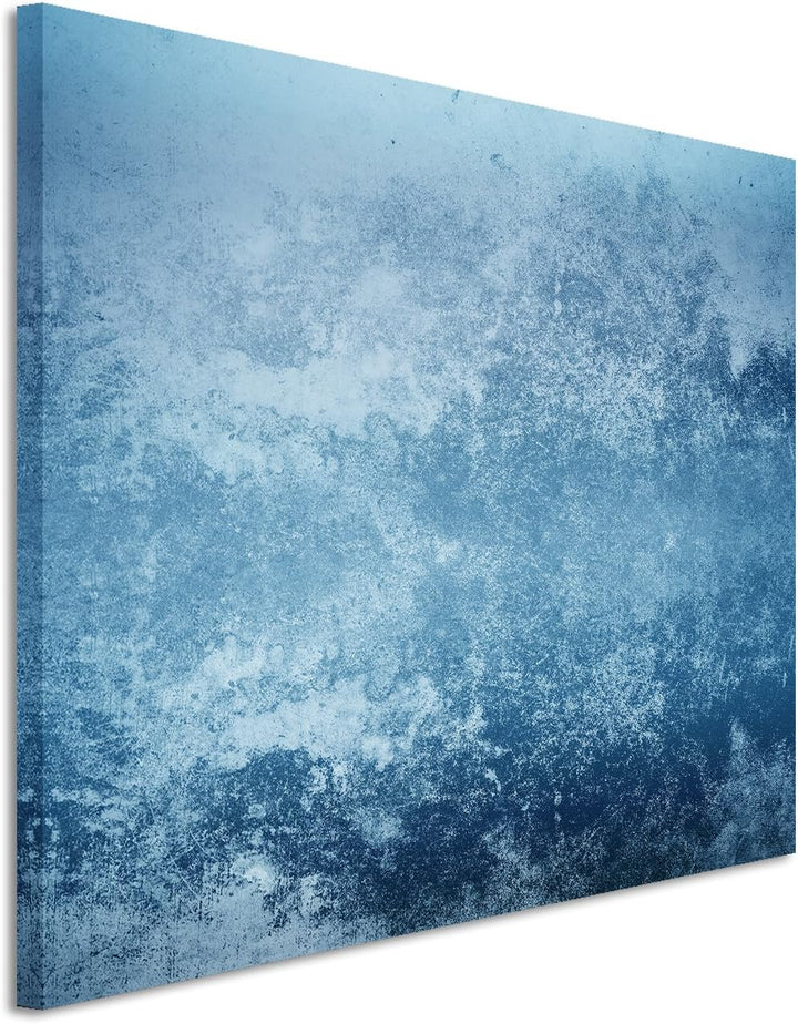 Sinus Art 120x80cm Wandbild – Farbe Blau Petrol - Leinwandbild auf Keilrahmen in Bester Qualität - A