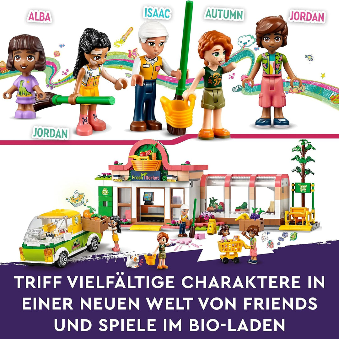 LEGO 41729 Friends Bio-Laden, Supermarkt Spielset mit Charakteren aus der Serie 2023, Spielzeug-Gesc