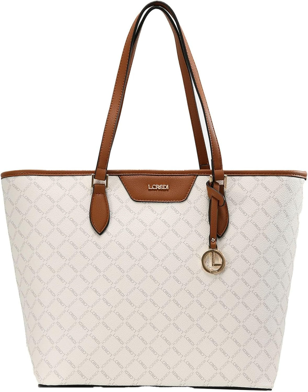 L.CREDI Handtasche Filiberta mit Label-Applikationen