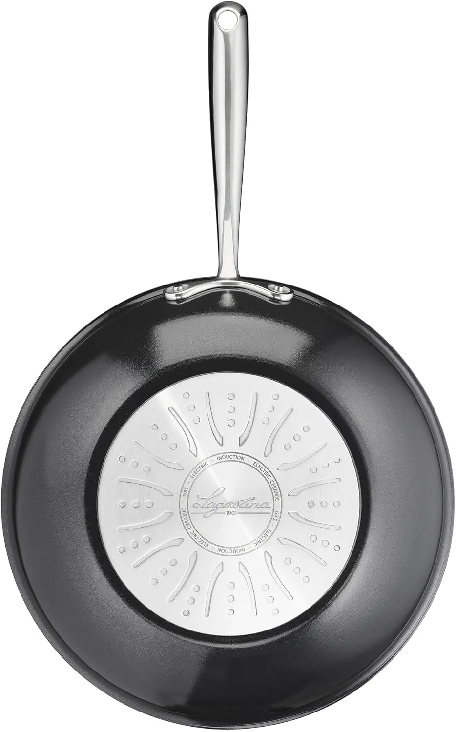 Lagostina Desideria Antihaft-Wok, 28 cm, mit Titanbeschichtung, kratzfest, schnelles und gleichmässi