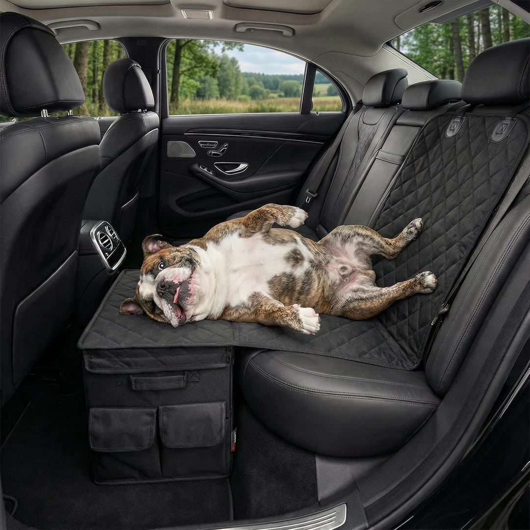 Rücksitzverbreiterung Hund mit Stauraum – Hundeautositz & Hundesitz für Vorder- und Rücksitz, wasser