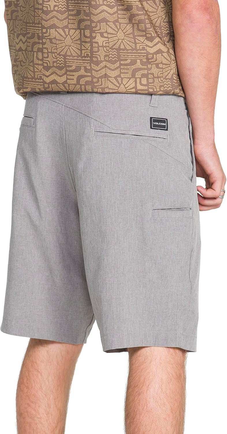 Volcom Herren Lässige Shorts 34 Grau Meliert, 34 Grau Meliert
