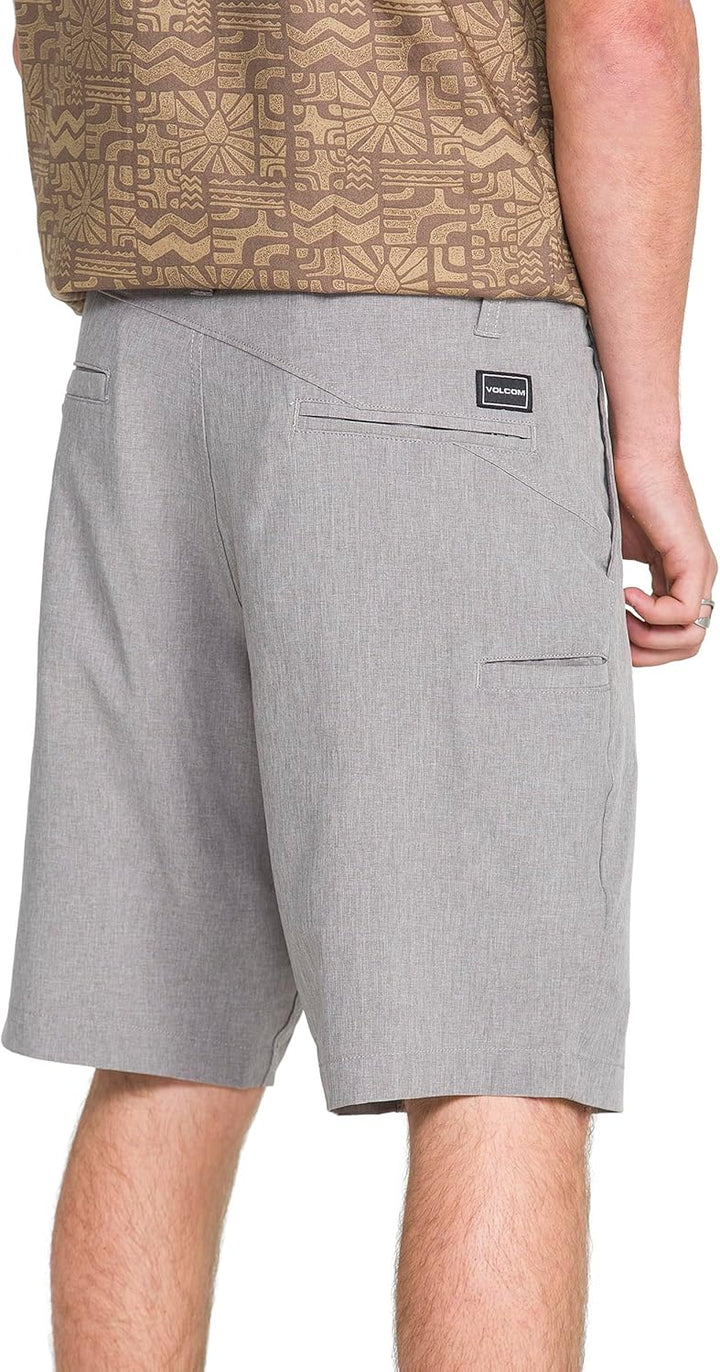 Volcom Herren Lässige Shorts 34 Grau Meliert, 34 Grau Meliert