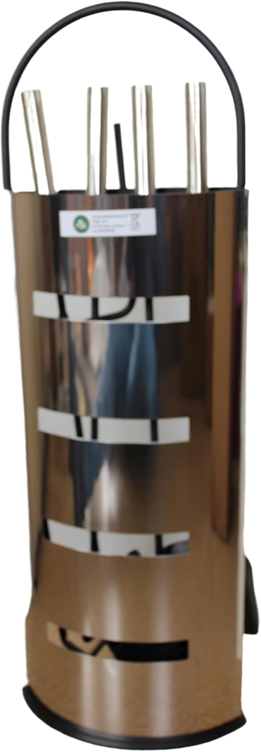 5 tlg. Kaminbesteck Edelstahl Kamingarnitur Kaminwerkzeug Ofen Besteck Kaminset (Typ 2), Typ 2