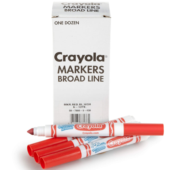 Crayola 12 Count Washable Bulk Markers, Red by Crayola