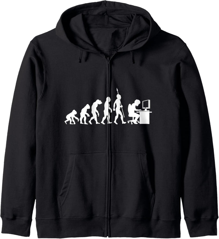 Computer Freak Geek PC Nerd Game Gamer Evolution Fun Humor Kapuzenjacke