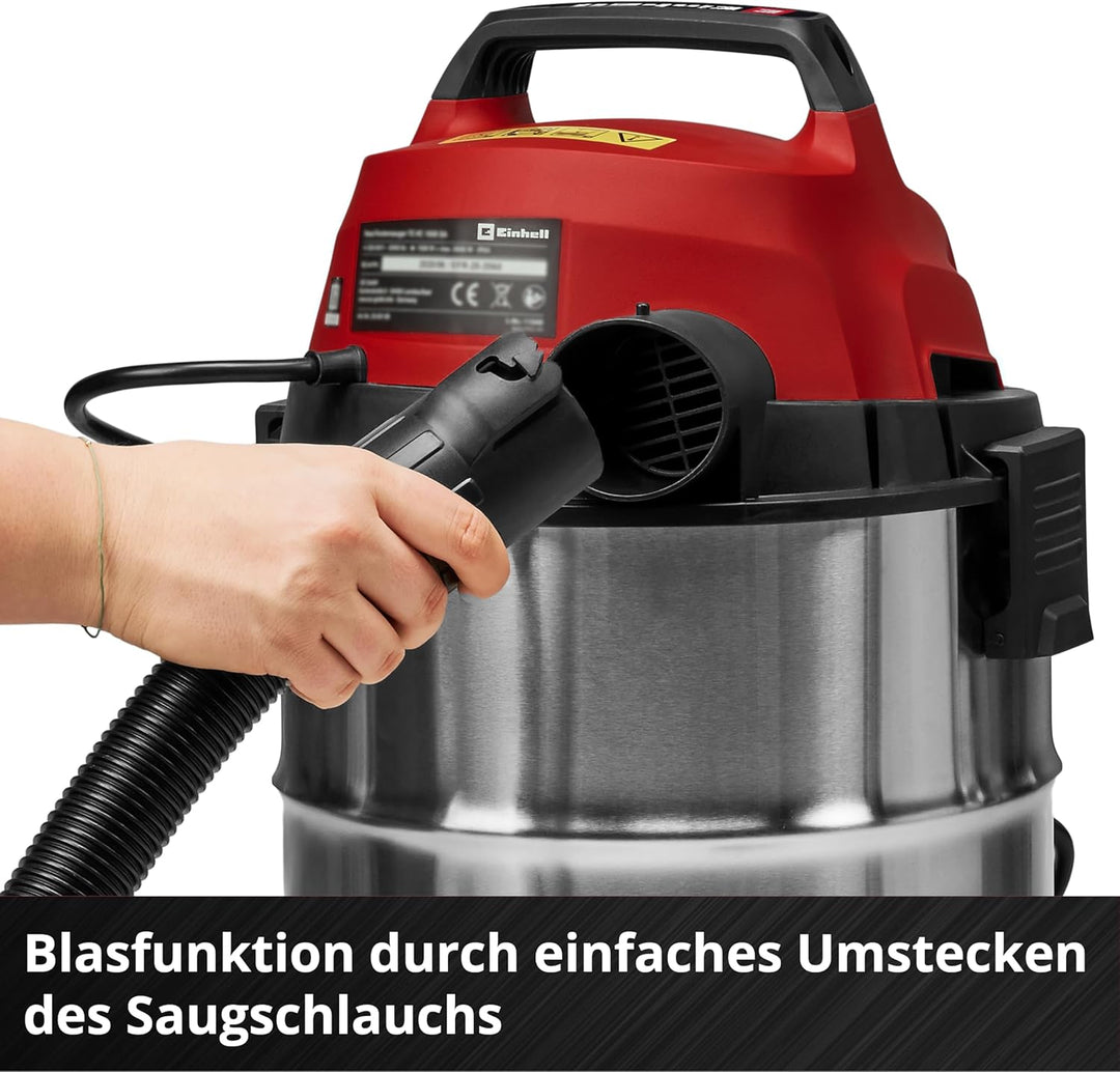 Einhell Nass-Trockensauger TC-VC 3055 SA (900 Watt, 190 mbar, Automatiksteckdose, 30 L Edelstahlbehä