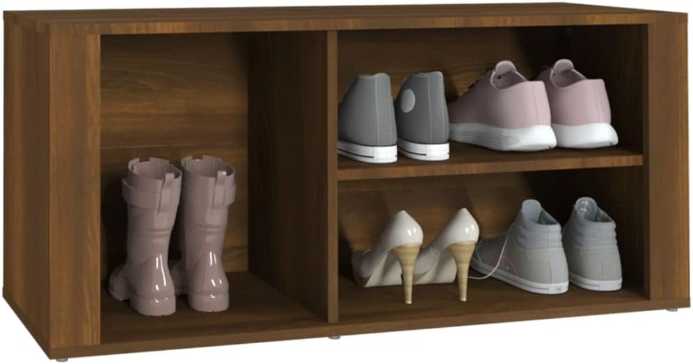 Schuhschrank aus Holzwerkstoff 100x35x45cm Braun Eichen-Optik Schuhschrank Holz Flurschrank Lagersch