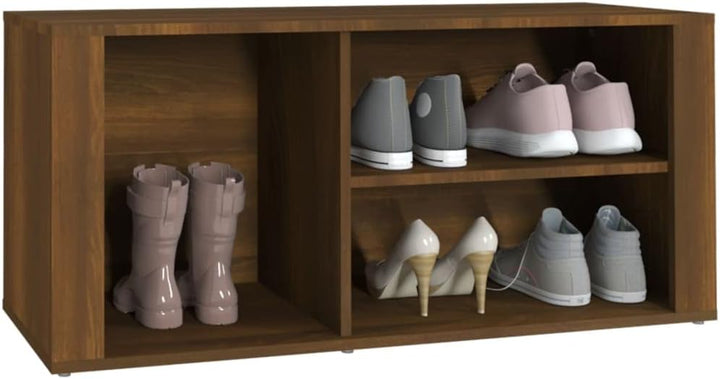 Schuhschrank aus Holzwerkstoff 100x35x45cm Braun Eichen-Optik Schuhschrank Holz Flurschrank Lagersch