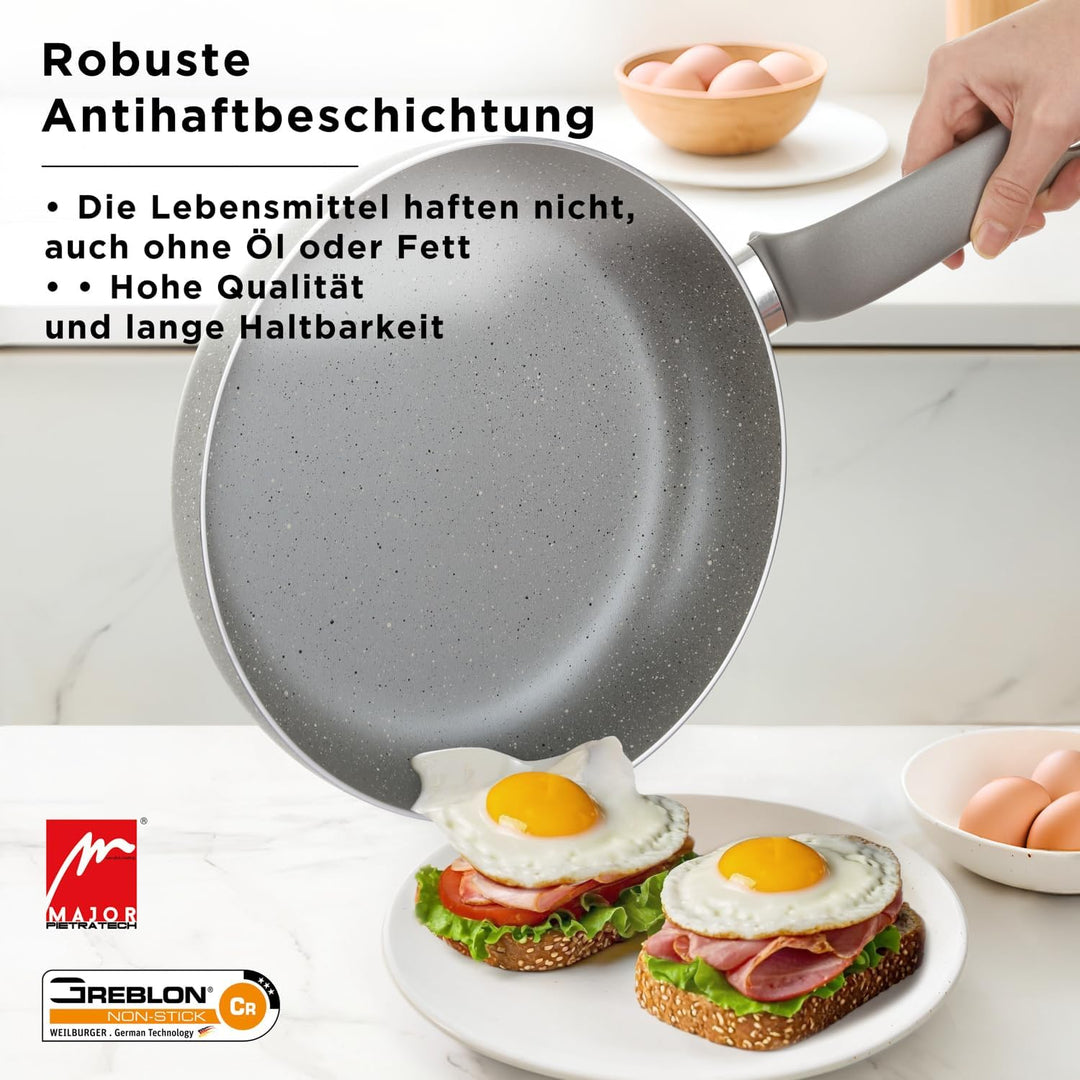 KASANOVA Topf-Set für herkömmliche Kochfelder, antihaftbeschichtetes Topf-Set, Kochgeschirr, gesunde