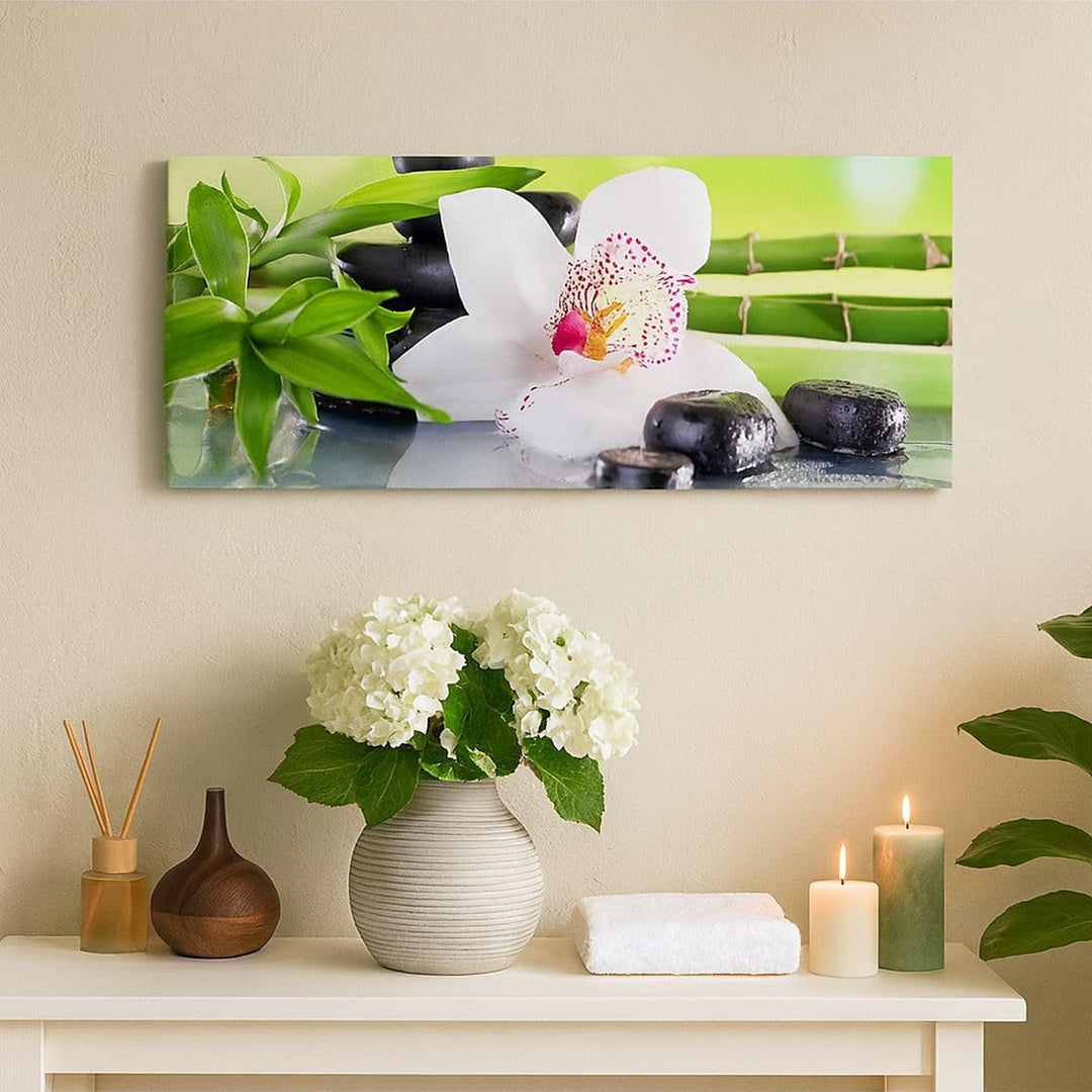 Wandbilder Dekoration Wohnzimmer blume orchidee Panorama Bilder auf Leinwand 120x50cm Leinwandbild m