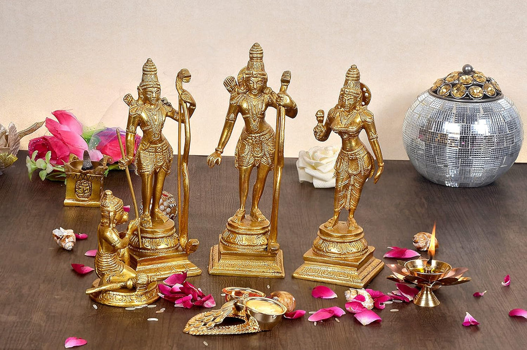 AONA Shri Ram Darbar Statue Idol Ram Darbar Rama aus Messing, Höhe 20,3 cm