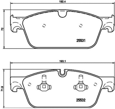 HELLA PAGID 8DB 355 020-141 Bremsbelagsatz - T2177 - Dicke/Stärke: 19.2mm - Bremssystem: Teves - für