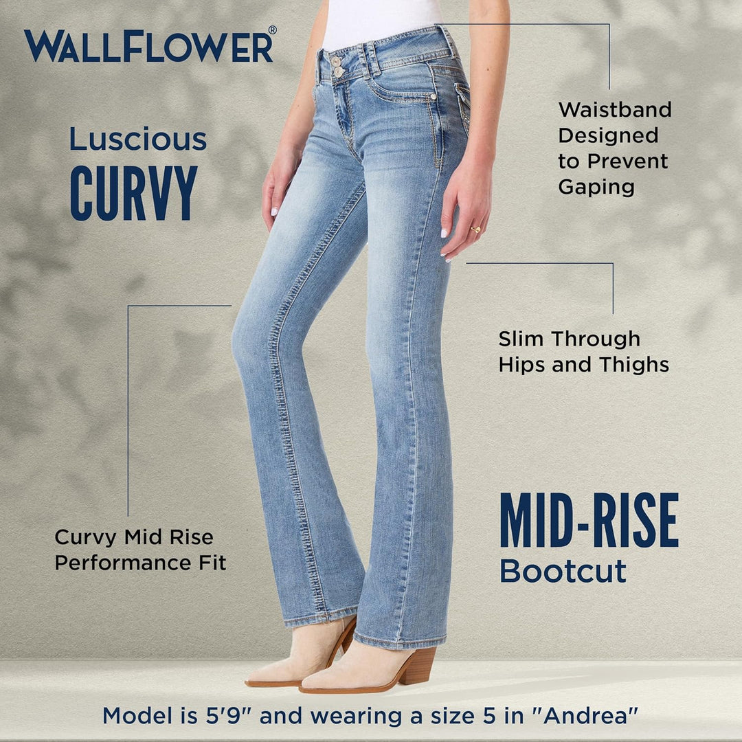 WallFlower Damen Instastretch Luscious Curvy Bootcut Jeans Standard 0 Andrea, 0 Andrea