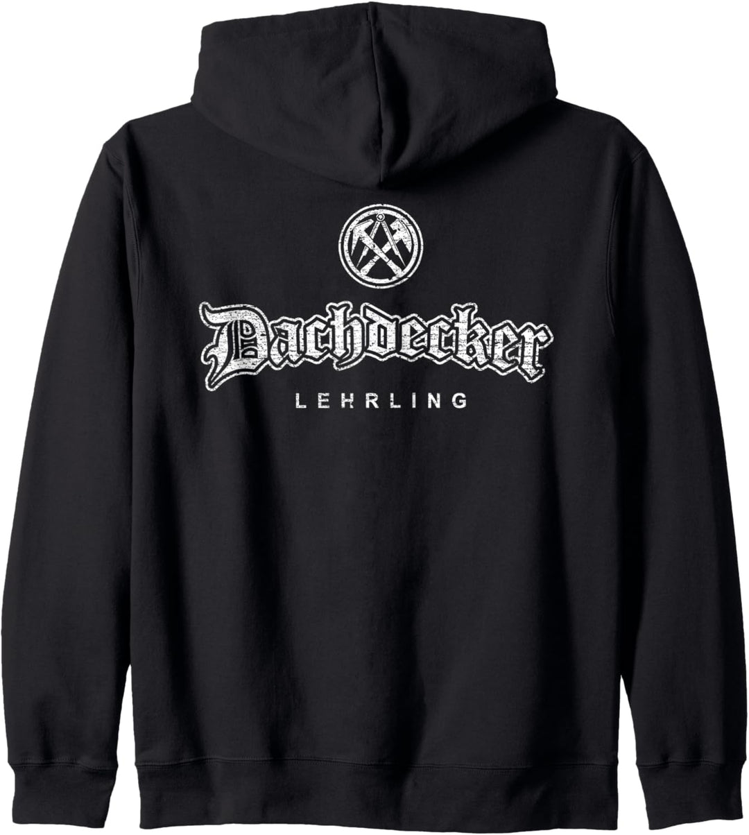 Zunftzeichen Dachdecker Lehrling in alt-gotischer Schrift Kapuzenjacke