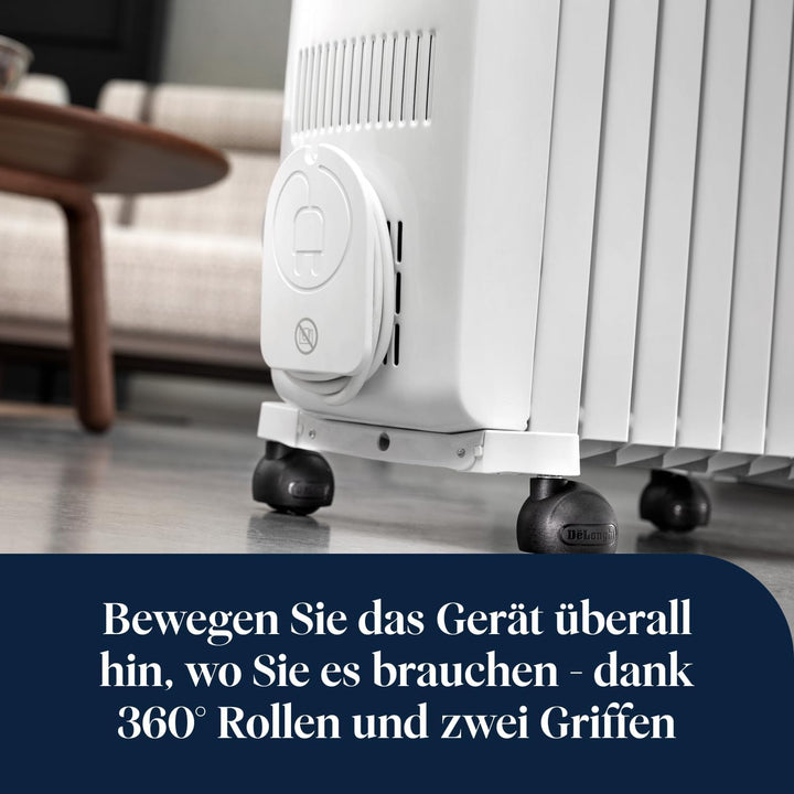De'Longhi Dragon EasyTronic – Ölheizer für Räume bis 45m³, Elektroheizung mit Sicherheitsthermostat,