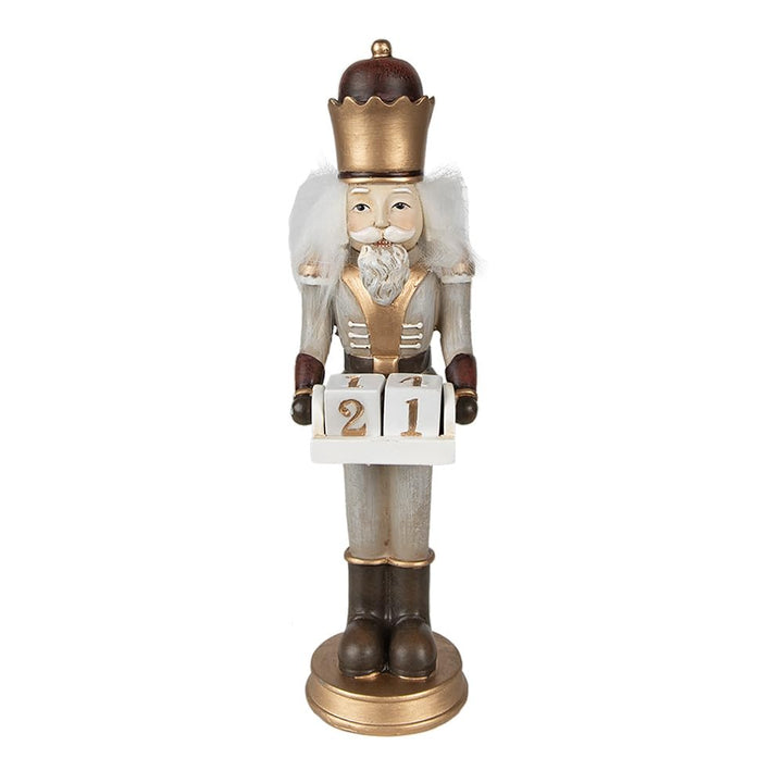 Clayre & Eef Figur Nussknacker 22 cm Grau Polyresin Weihnachtsfiguren