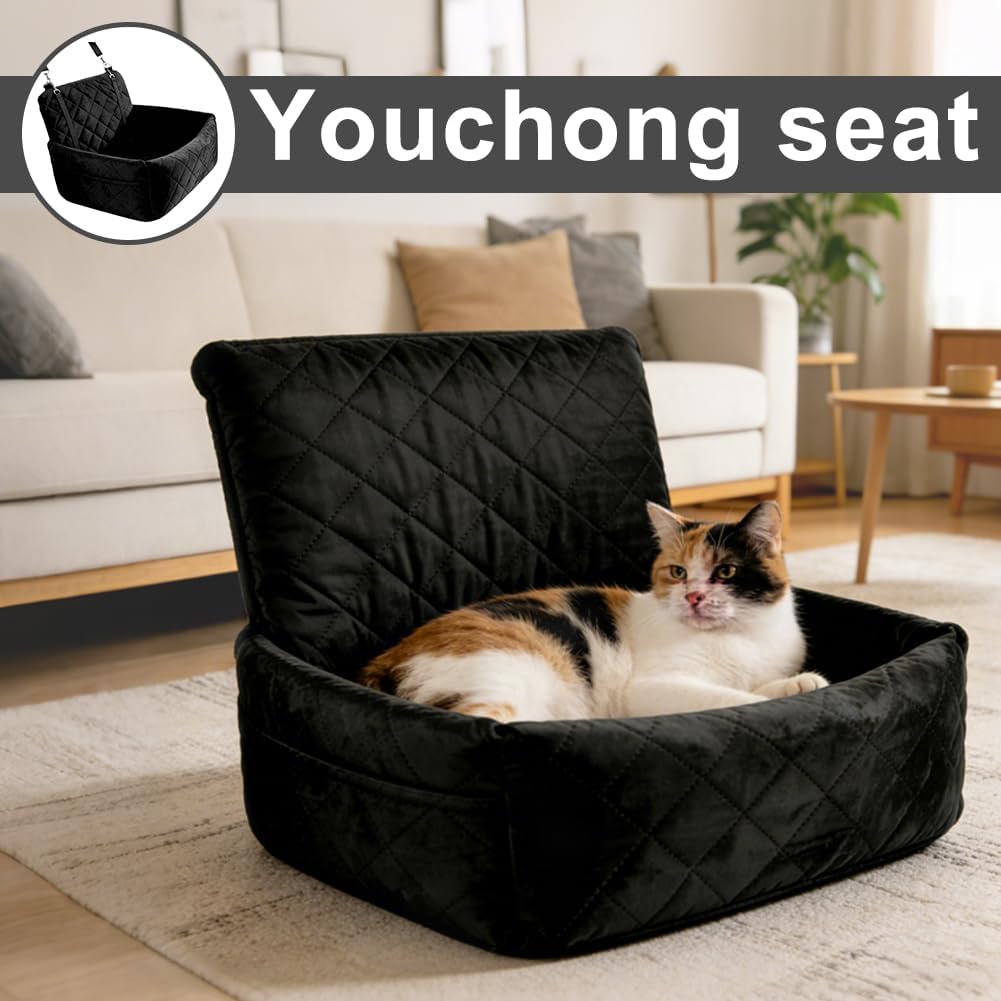 Hunde Autositz FüR Kleine Bis Mittlere Hunde, Waschbarer Hundesitz Auto Mit Aufbewahrungstaschen, An