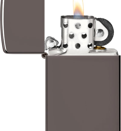 Zippo Feuerzeug 60001182 Slim Black Ice Benzinfeuerzeug, Messing, 1 x 3,5 x 5,5 cm, 1 x 3,5 x 5,5 cm