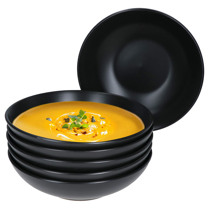 MamboCat Kattegat 6er Set Suppenteller tief I 500 ml I 6 Personen I Schwarz matt I Soup Bowl, Salat-