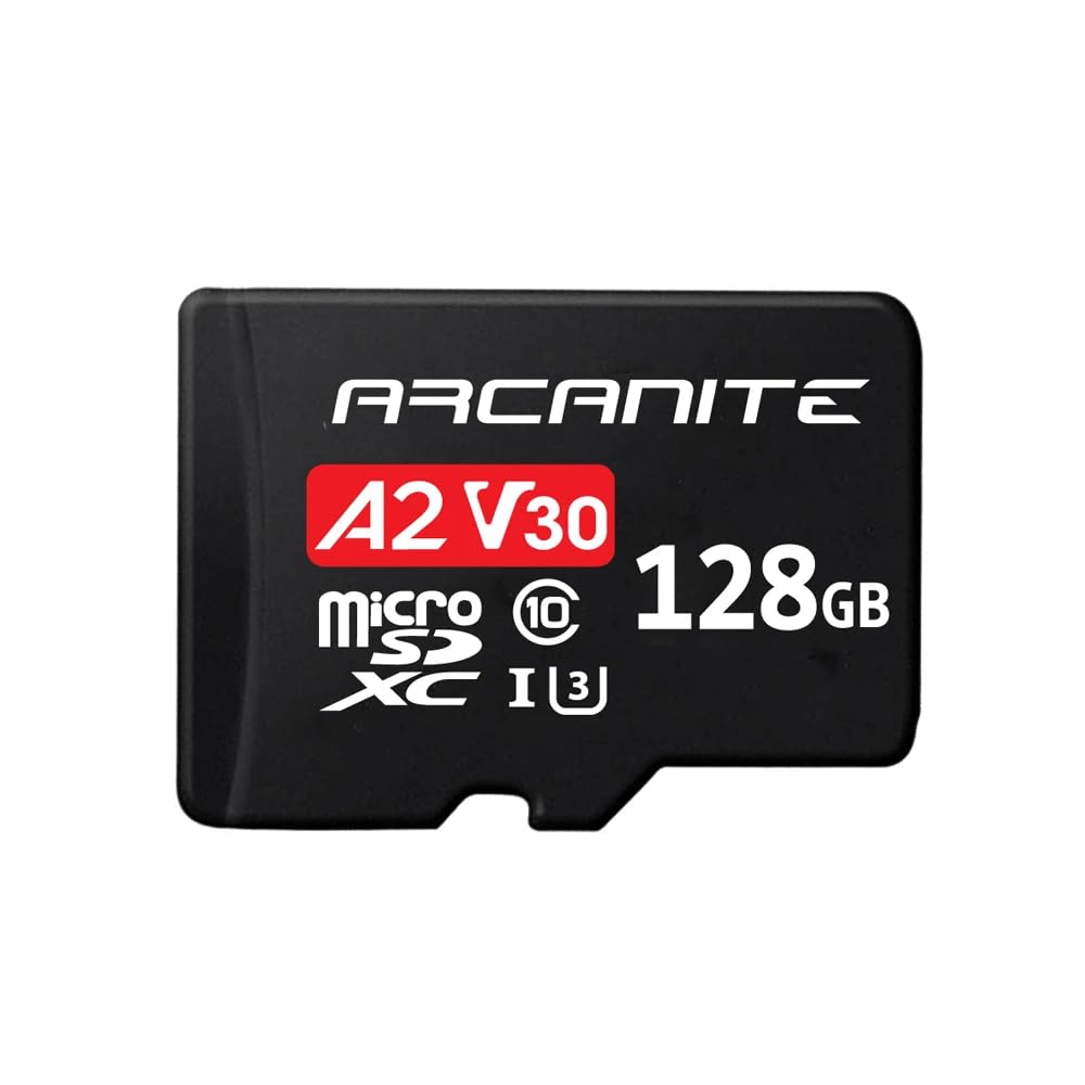 ARCANITE 128 GB microSDXC-Speicherkarte mit Adapter - A2, UHS-I U3, V30, 4K, C10, MicroSD, Lesegesch