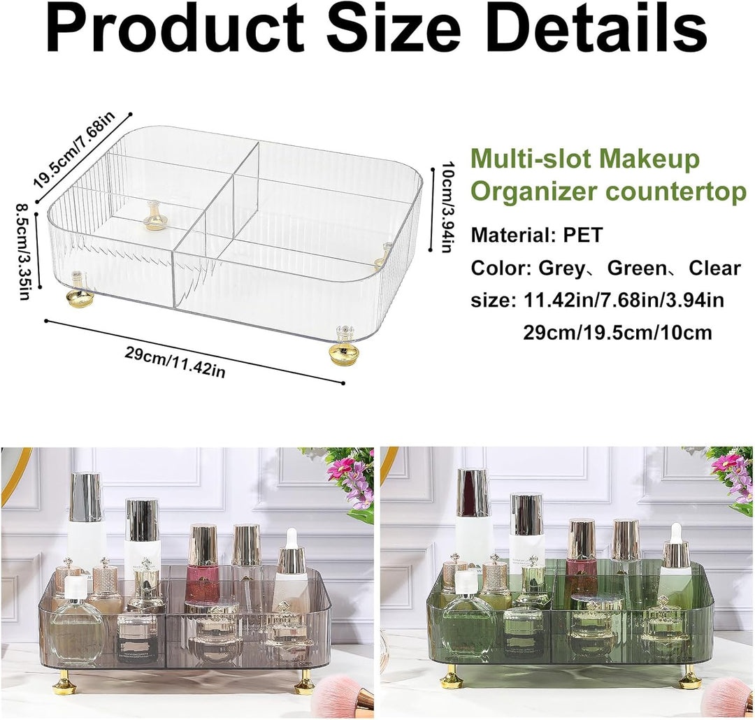 DASITON Make Up Kosmetik Organizer Acryl, 5 Fächer Schmink Aufbewahrung für Pinsel, Lippenstift, Par
