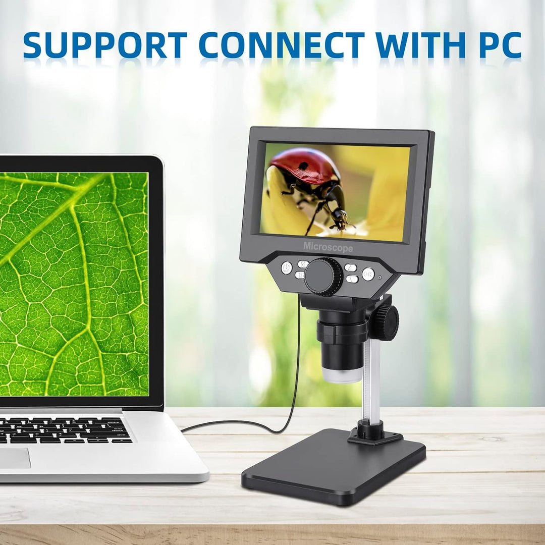 LCD Digital USB Mikroskop, Koolertron 5,5 Zoll 1080P 8 Megapixel 1000X HD Vergrösserung Zoom Drahtlo
