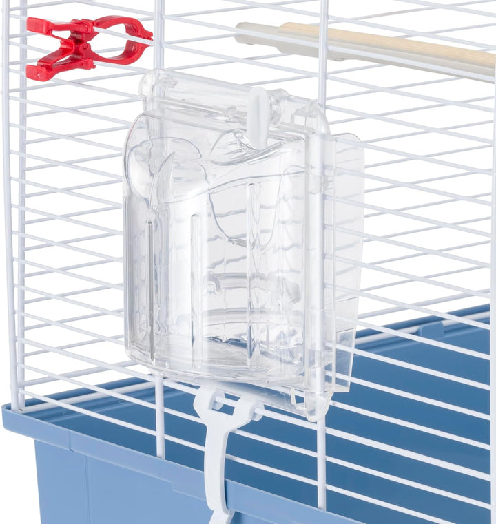 Ferplast Vogelkäfig Kanarienvogel, inkl. Vogelspielzeug, Vogel-Futternapf, Vogel-Sitzstangen, Weiss,