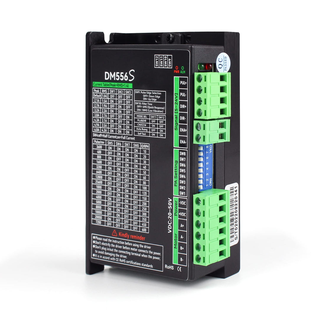 RATTMMOTOR Schrittmotortreiber DM556S,Digitaler Schrittmotor Treiber,1-6A,20-50V DC,256 Microstep,2