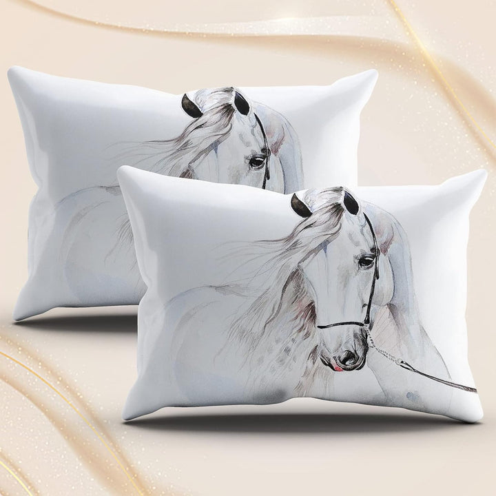 LLTTEER Bettwäsche Set für Pferde 3D-Druck,Kinder Tier Bettwäsche Set 3 Teiligs,Mikrofaser Bettbezug