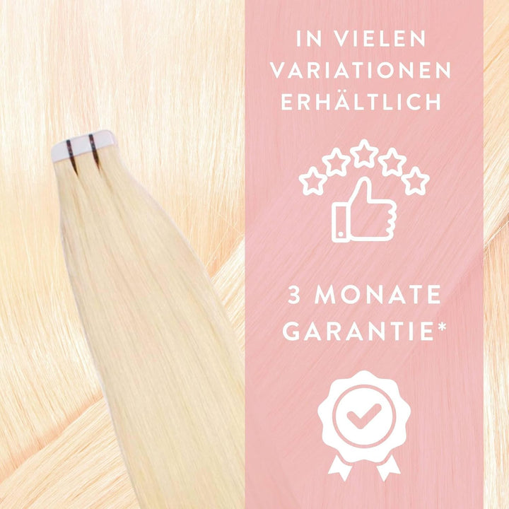 hair2heart Premium Tape Extensions Echthaar glatt - 10 Tapes 2.5g 60cm 10/0 hell-lichtblond 60cm 10