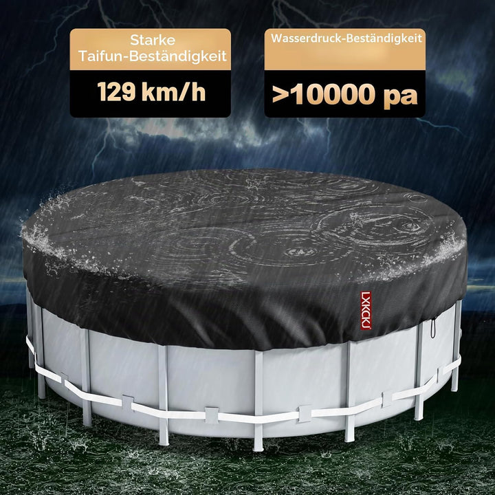LXKCKJ Runde Poolabdeckung für oberirdische Pools- Lagertank Poolabdeckung mit Kordelzug Design-Whir