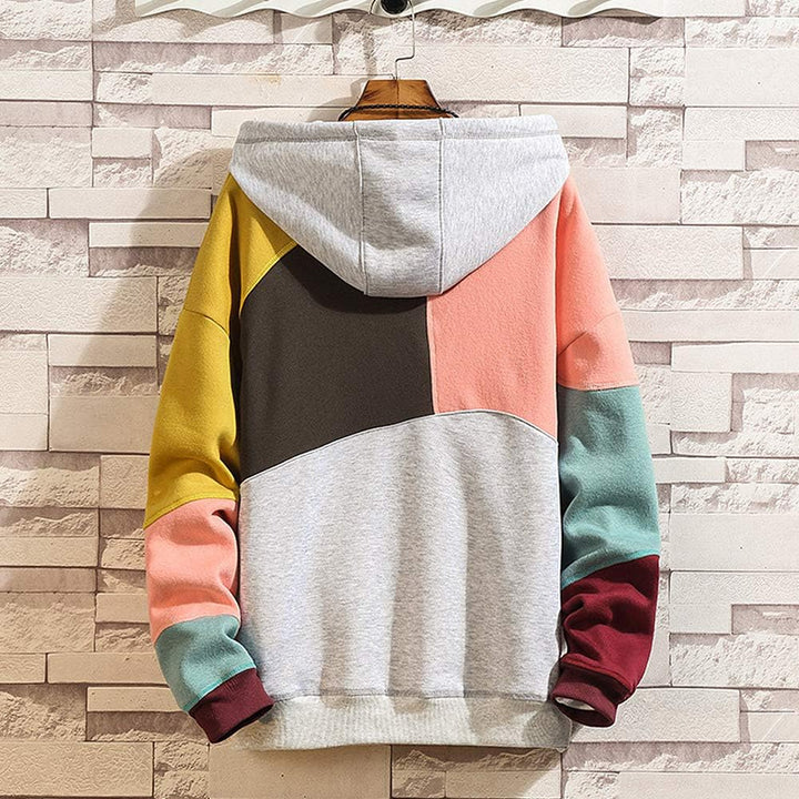 COVISOTY Hoodie Herren Kapuzenpullover Pullover，Herren Techwear Hip Hop Patchwork Unisex Streetwear