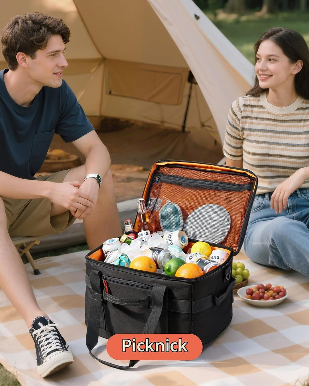 TOURIT Kühltasche Picknicktasche Isolierter weicher Kühler Gross Zusammenklappbar Thermotasche Leben