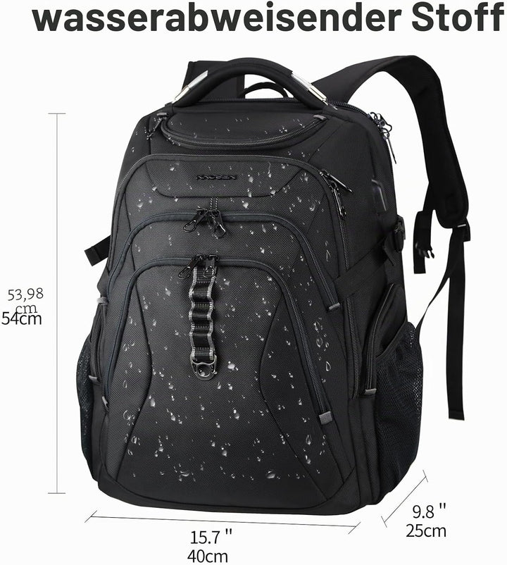 KROSER Laptop Rucksack Herren 18.4 Zoll Reise XXL BusinessRucksack Schwerlast Wasserdicht mit Hartge