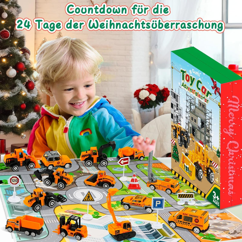 Adventskalender Kinder, Adventskalender 2023 Kinder Auto Spielzeug ab 3 4 5 6 Jahre Junge Mädchen Ki