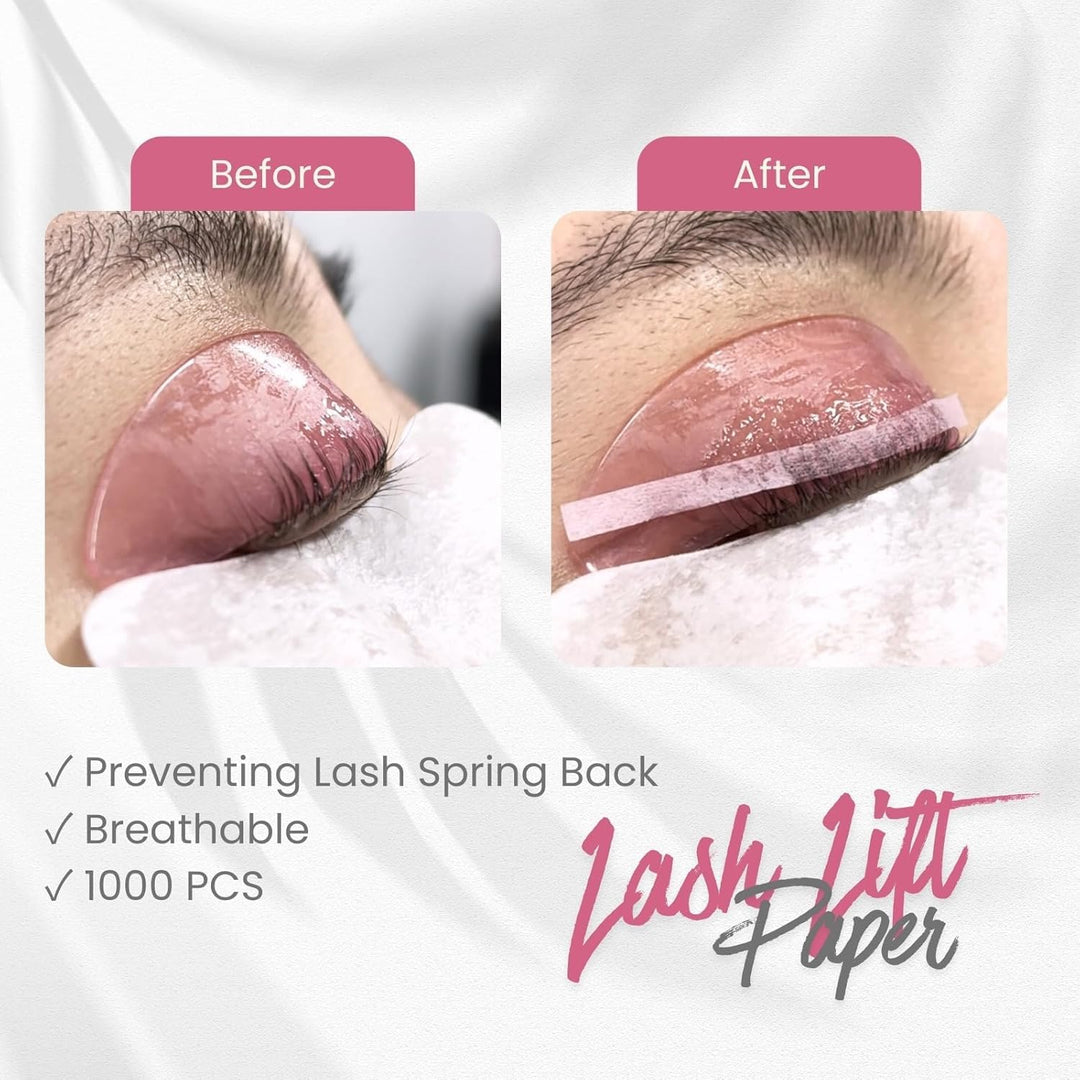 Libeauty Lash Lift Papier, 1000 Stück Wimpernlift Bänder, wiederverwendbares Lash Lift Ribbon, Wimpe
