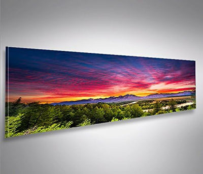 islandburner Bild Bilder auf Leinwand Berge Natur Landschaft Himmel Gewitter Panorama XXL Poster Lei