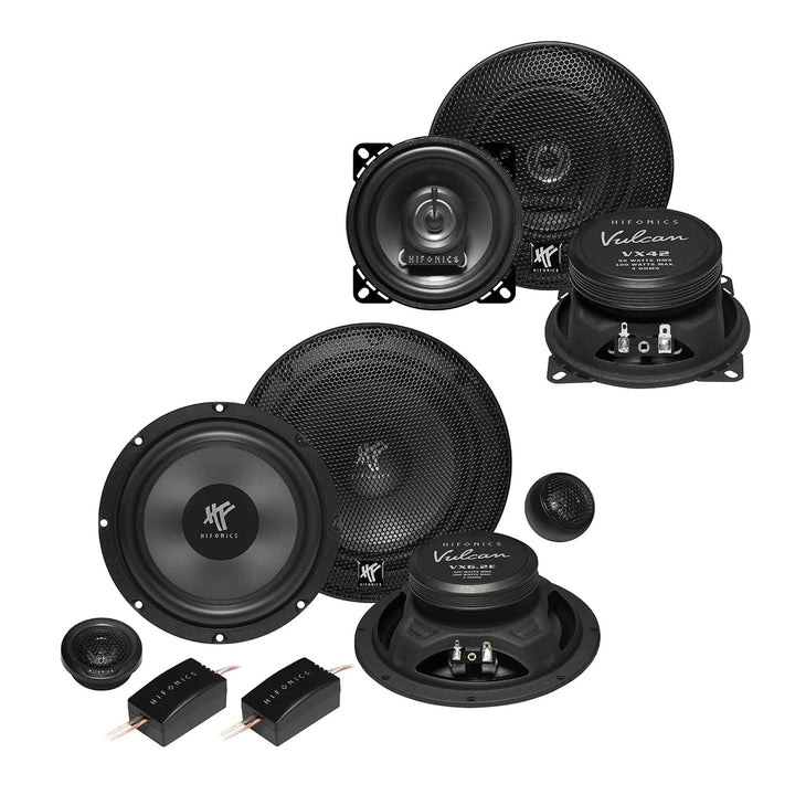MEDIADOX Front/Heck 16,5cm/10cm Auto Lautsprecher/Boxen/Speaker Komplett-Set von Hifonics kompatibel