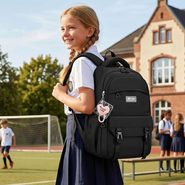 JANSBEN Wasserdichter Schulrucksack für Mädchen & Jungen, Mehrfachfach-Rucksack für Schule & Reisen,