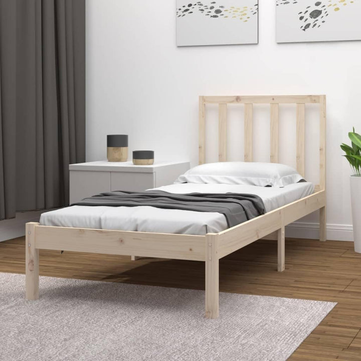 vidaXL Massivholzbett Einzelbett Bett Holzbett Bettgestell Bettrahmen Lattenrost Schlafzimmerbett Sc
