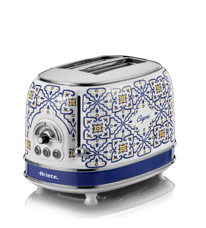 Ariete Toaster 156, Capri Weiss und Blau, Weiss und Blau
