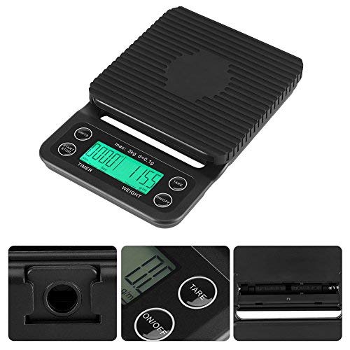 Fdit 3 kg/0,01 ° Elektronische LCD Digital Küche Lebensmittel Massstab Drip Kaffee Gewicht mit Timer