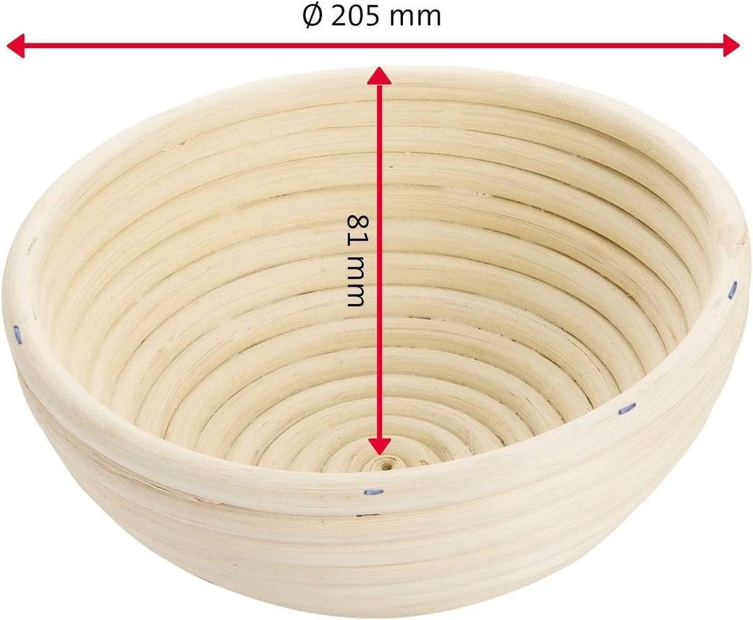 Westmark Gärköbchen-Set, 2tlg., Gärkörbchen rund + Bezug, Peddigrohr/Baumwolle, Hellbeige/Beige, 320
