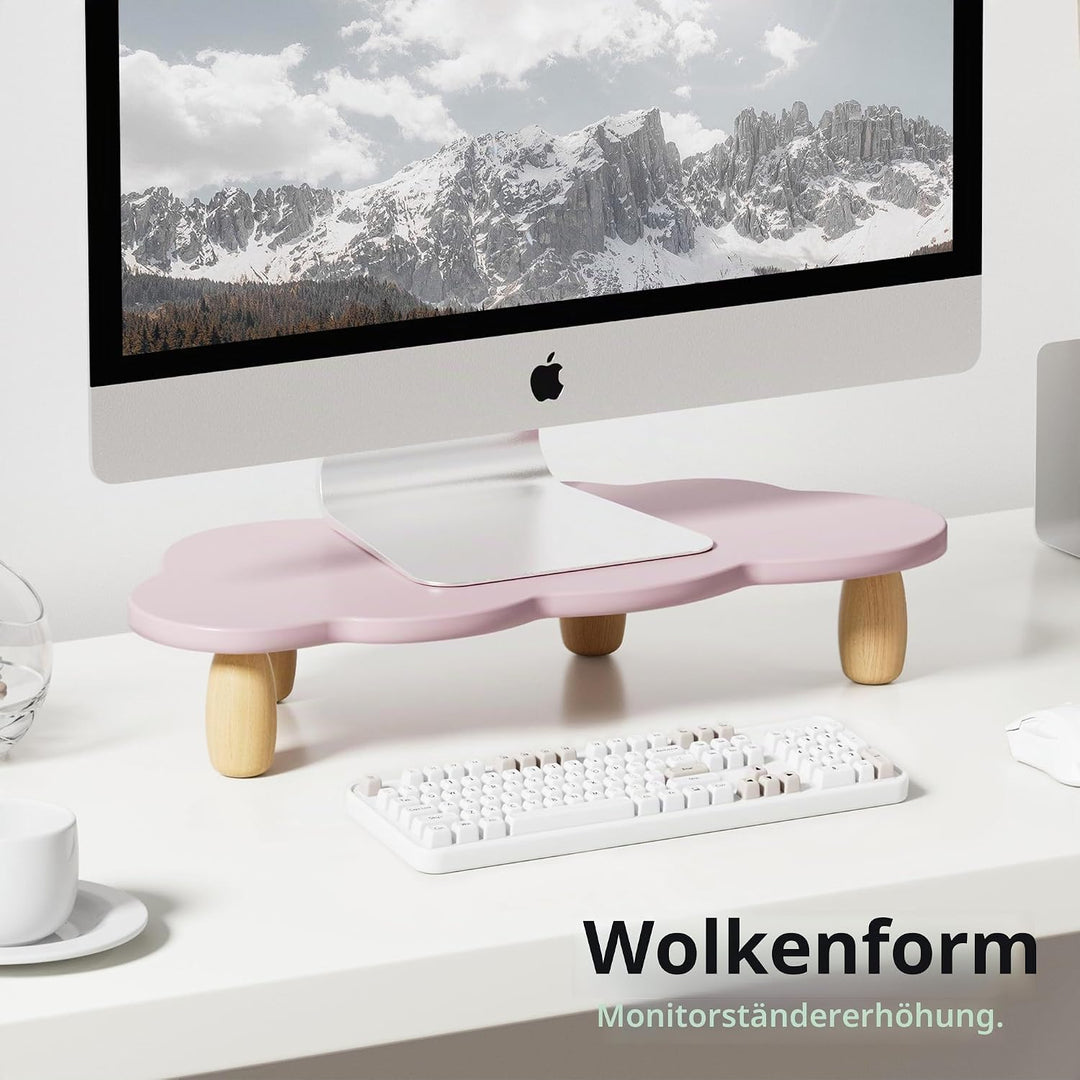 Monitorständer, Wolkenform, Holz, Computer-Monitorständer, Monitorständer, Mehrzweck-Schreibtisch-Or