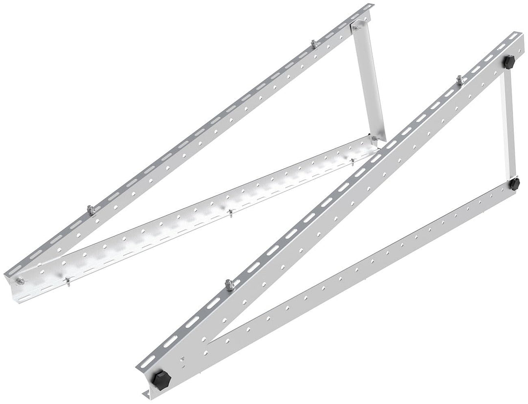 revolt Solar Wandhalterung: 2er-Set Verstellbare Aluminium-Solarpanel-Halterung, 48" / 118 cm (Balko